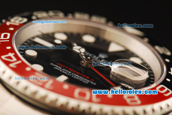 Rolex GMT-Master II Rolex 3186 Automatic Movement Steel Case with Black Dial and Ceramic Bezel - Click Image to Close